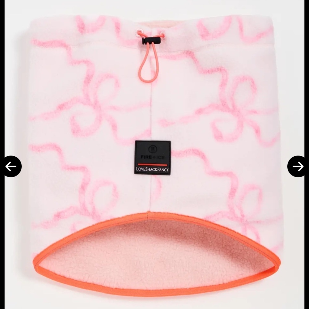 LoveShackFancy x Bogner Arian Ski Pink Bow NECK WARMER Gaiter NWT - Picture 4 of 7